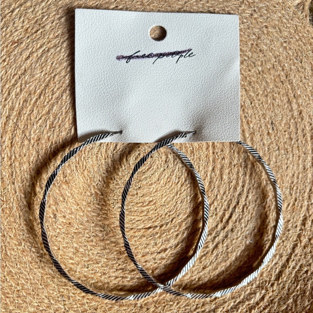 Free People Silver Hoop Earrings